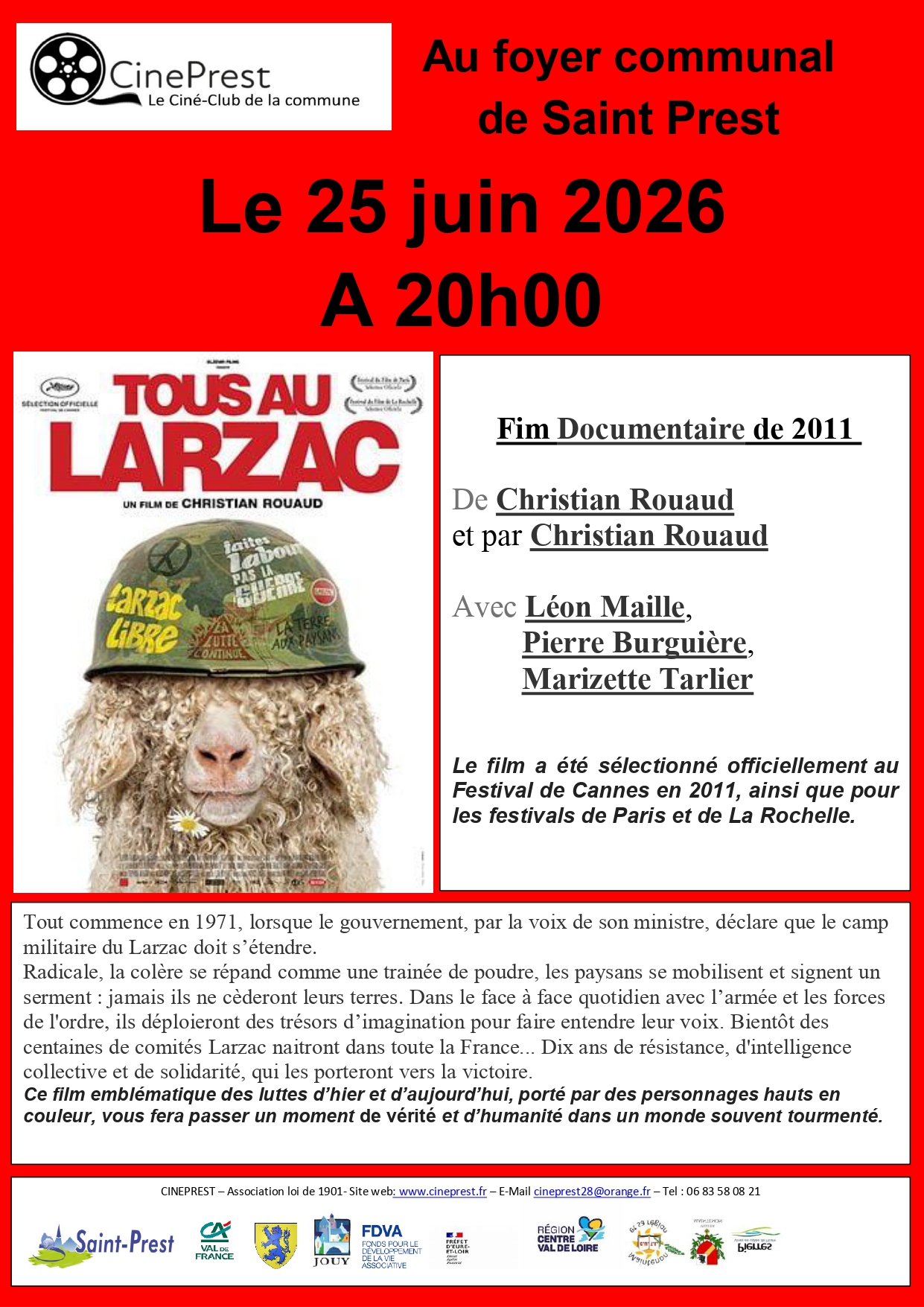 Cinéprest - Tous au Larzac - Juin 2026