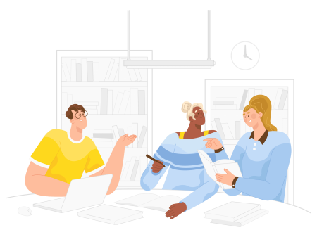 Infographie présentant une réunion de travail en équipe